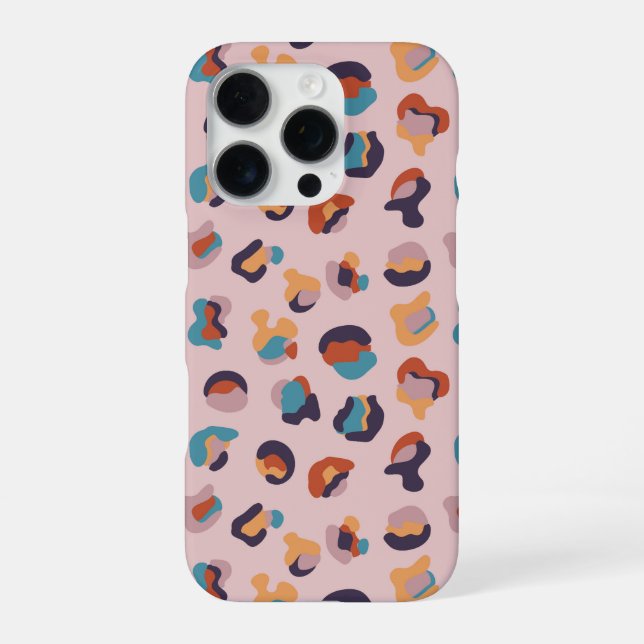 Coque iPhone Leopard animal rose moderne (Verso)