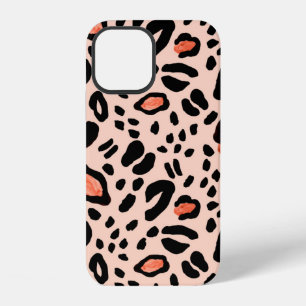 Coque iPhone 12 Léopard aquarelle abstraite. Motif imprimé animal