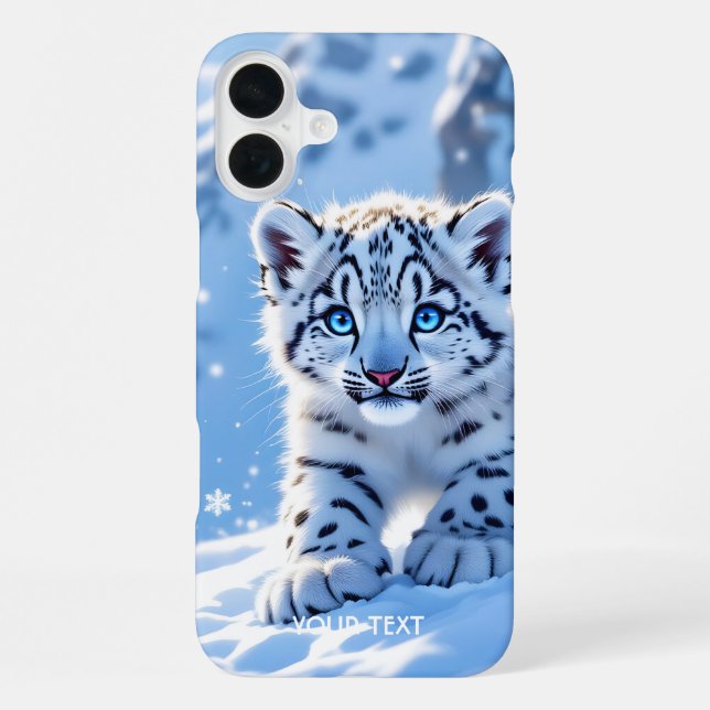 Coque iPhone Léopard bébé neige mignon fantasy (Verso)