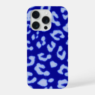 Coque iPhone 15 Pro Léopard Bleu Batik - étui de téléphone