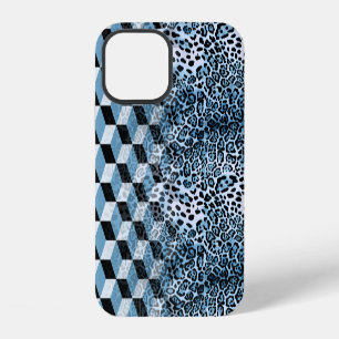 Coque iPhone 12 Léopard Géométrique, Design de peau animale.