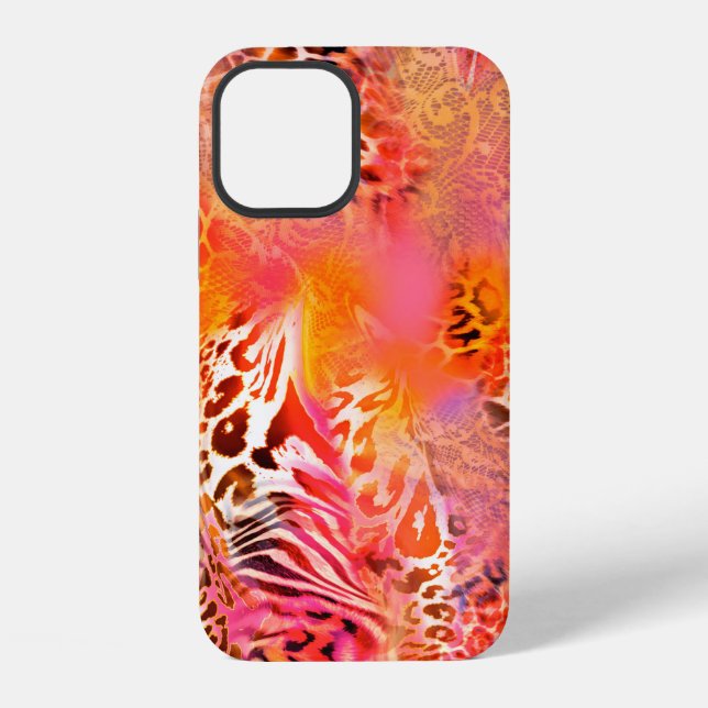 Coque iPhone léopard peau motif léopard, abstrait, anima (Verso)