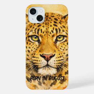 Coque iPhone 15 Plus Léopard Sauvage – Animal du Mois de Naissance Août