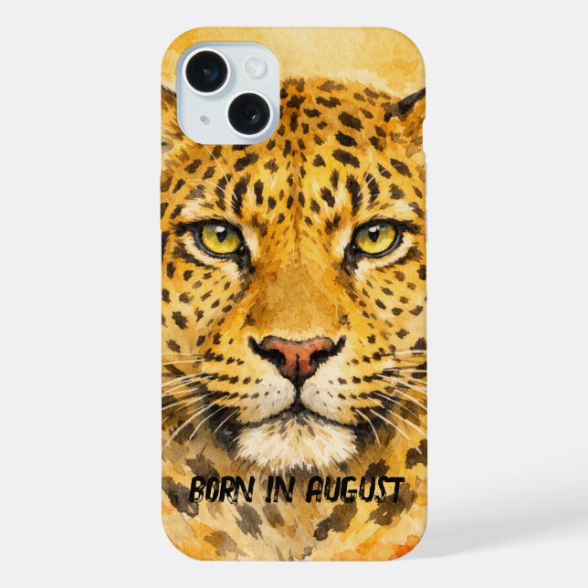 Coque iPhone Léopard Sauvage – Animal du Mois de Naissance Août (Verso)
