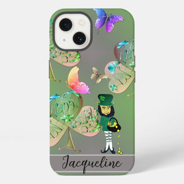 Coque iPhone Leprechaun & Shamrock (Verso)