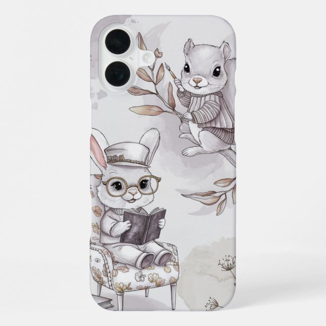 Coque iPhone Les amis de la forêt à l'étude (Verso)