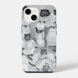 Coque Pour iPhone 14 Les chatons de Louis Wain dans le dortoir