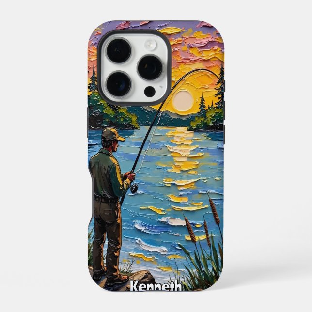 Coque iPhone Les eaux tranquilles de Sunset Angler (Verso)