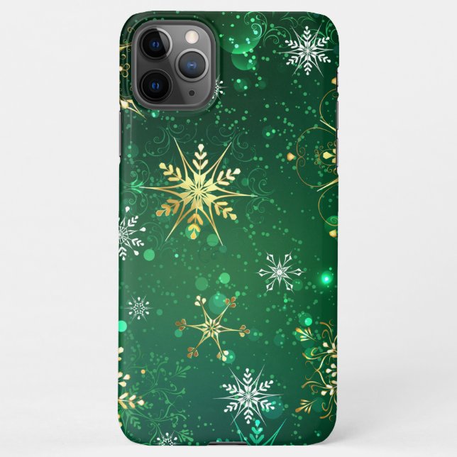 Coque iPhone Les flocons dorés de Noël sur l'Arrière - plan ver (Dos)