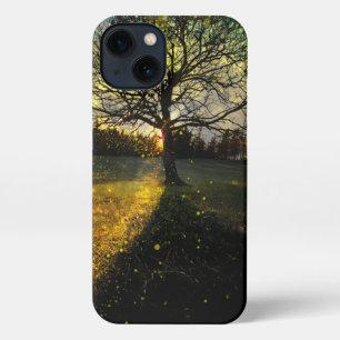 Etui iPhone 13 Les lucioles magiques paysage onirique