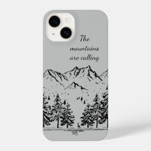 Coque Pour iPhone 14 Les montagnes appellent une citation inspirante