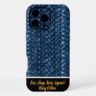 Coque iPhone 16 Pro Max Les peaux de serpent bleu brillent au soleil