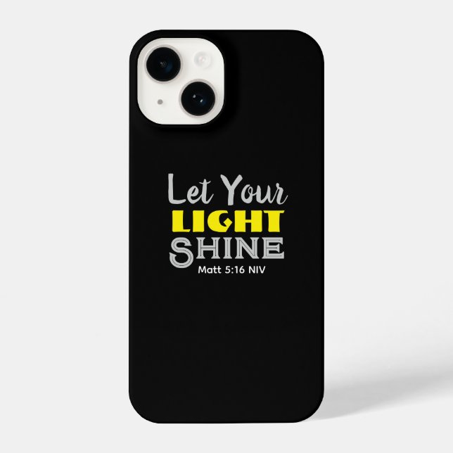 Coque iPhone Let Your Light Shine Bible Verse Yellow Cute  (Verso)