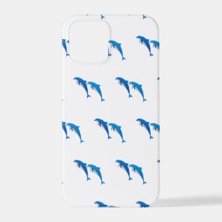 COQUE iPhone 12 PRO L'ÉTÉ, DES DOLPHINS GRIS ET BLEU FUNNY
