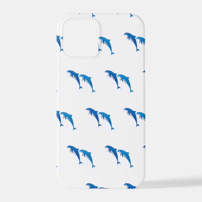 COQUE iPhone L'ÉTÉ, DES DOLPHINS GRIS ET BLEU FUNNY (Verso)