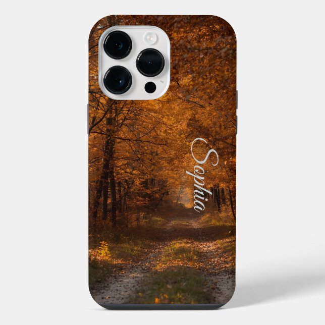 Coque iPhone L'Étreinte de l'Automne – Sentier Tranquille de la (Verso)