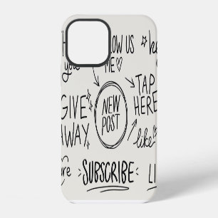 Coque iPhone 12 Lettrage à la main : Jeu de Doodles Vintage.