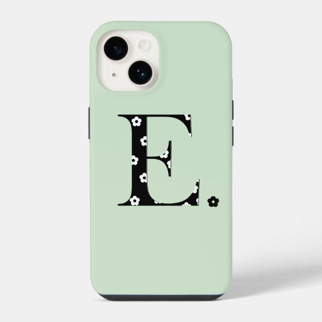 Coque iPhone lettre Coque-coque iphone de fleur E (Verso)