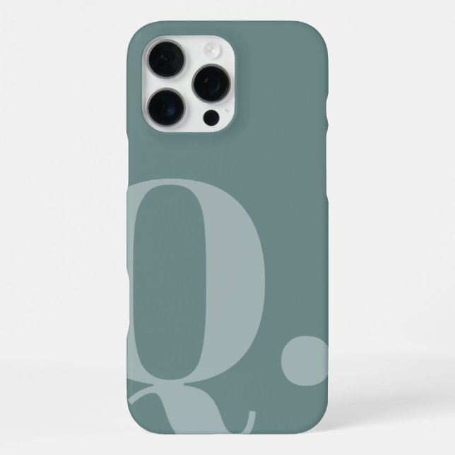 Coque iPhone Lettre de teinte sarcelle assourdie (Verso)