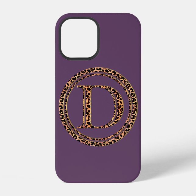 Coque iPhone Lettre léopard D (Verso)