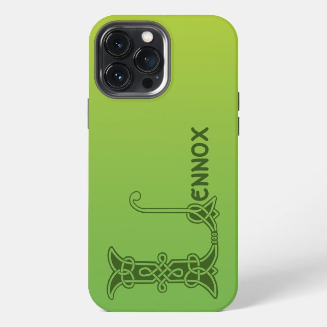 Coque iPhone Lettre majuscule décorative de nœud celtique du XV (Verso)