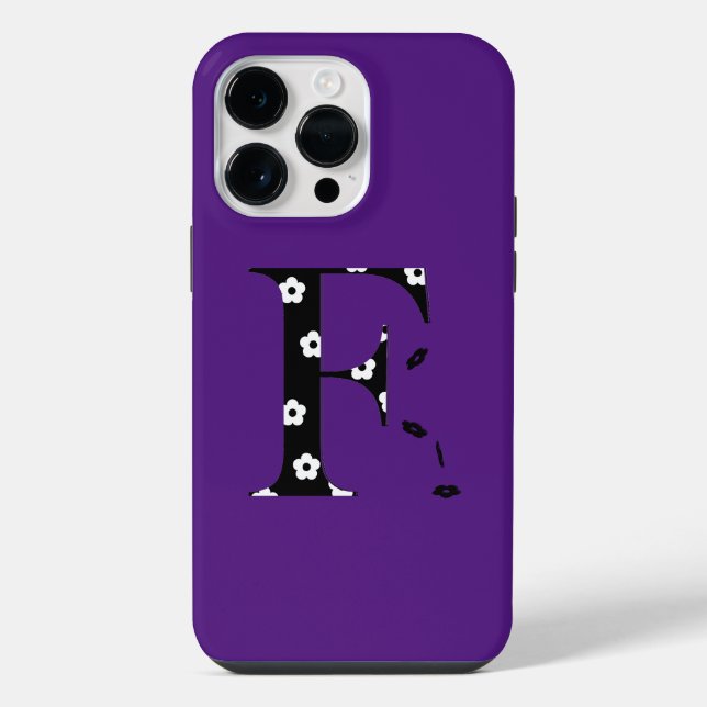 Coque iPhone lettre modèle de fleur F Coque-coque iphone (Verso)
