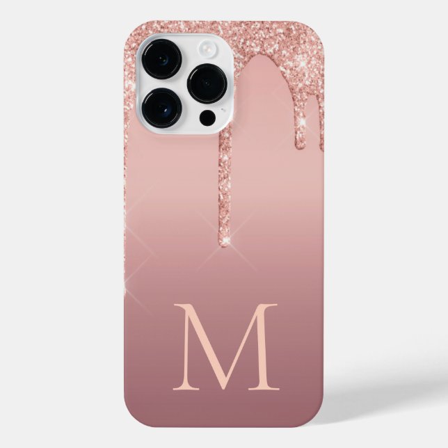 Coque iPhone LETTRE MONÂTRE Rose Parties scintillant Brou coque (Verso)