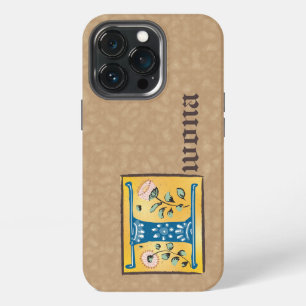 Etui iPhone 13 Pro LETTRE MOYENNE Florale Illuminée I MONogramme