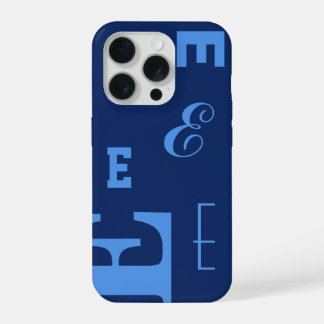 Coque iPhone 15 Pro Lettre personnalisée, monogramme Color Pop, bleu m