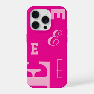 Coque iPhone 15 Pro Lettre personnalisée, monogramme couleur tendance,