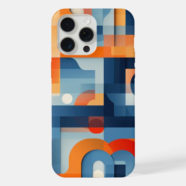 Coque iPhone Lettres en bleu et orange (Verso)