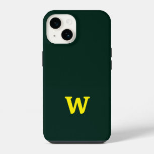 Coque Pour iPhone 14 Lettrine initiale jaune moderne lumineuse