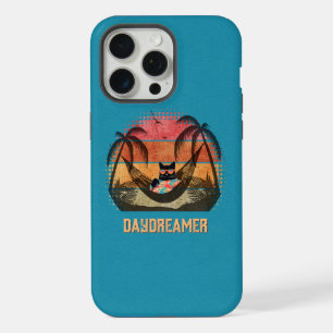 Coque iPhone 15 Pro Max L'évasion tropicale du chat cool rêveur