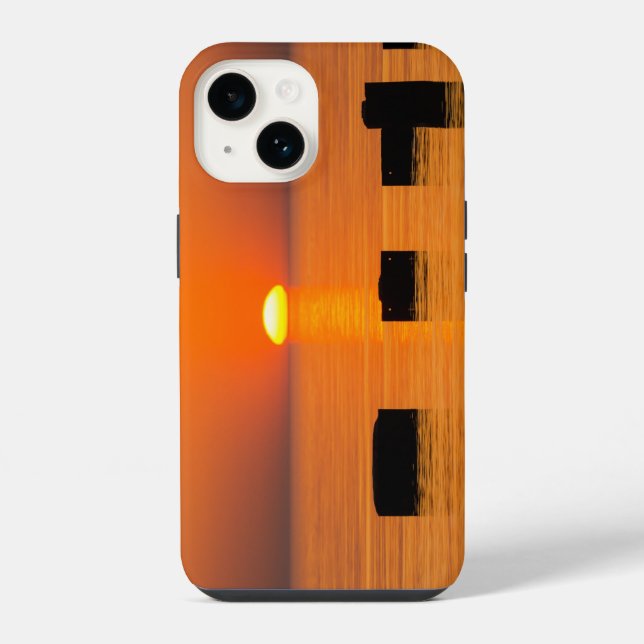 Coque iPhone Lever de soleil orange (Verso)