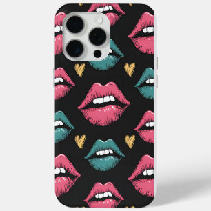 Coque iPhone 15 Pro Max Lèvres et coeurs Retro Pop Art