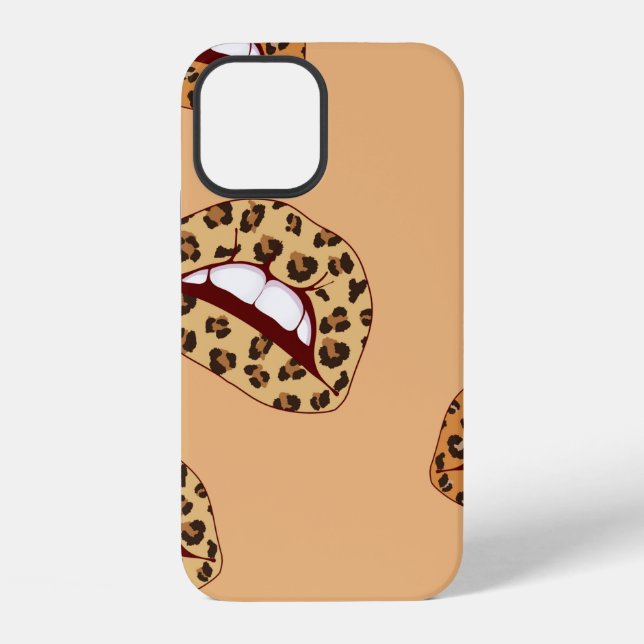 Coque iPhone Lèvres imprimées léopard motif sans couture,lèvres (Verso)
