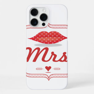 Coque iPhone 16 Pro Max Lèvres Mme Hipster Vintage Retro Mariée