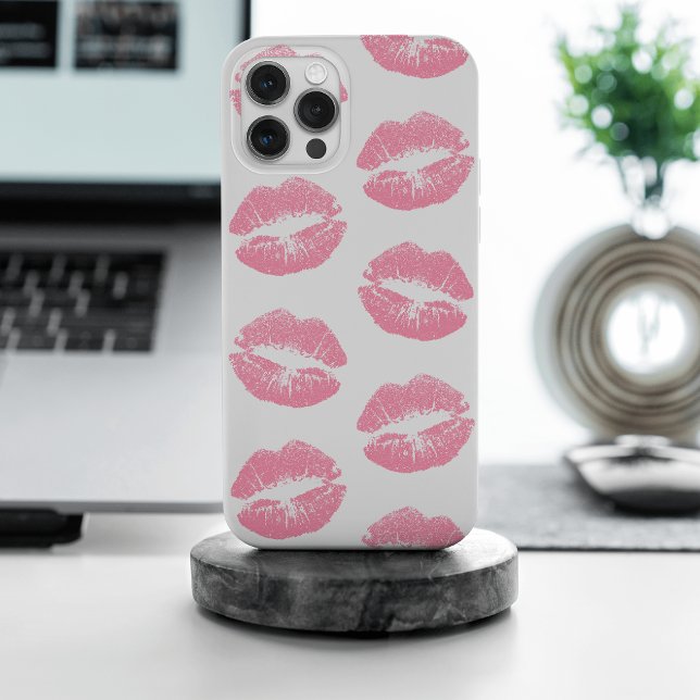 Coque iPhone Lèvres Roses, Motif De Lèvres, Rouge Rose, Baiser (Créateur téléchargé)