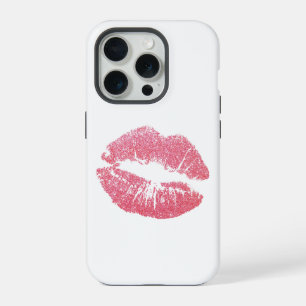Coque iPhone 15 Pro Lèvres roses scintillantes
