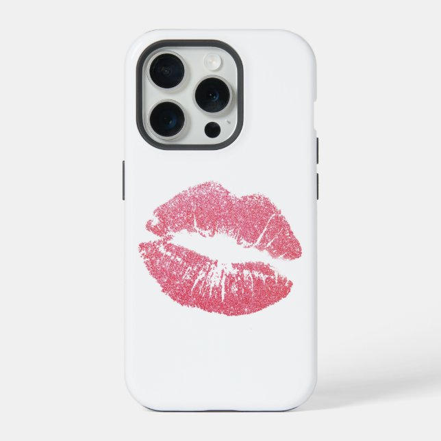 Coque iPhone Lèvres roses scintillantes (Verso)