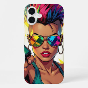 Coque iPhone 16 Plus LGBT Lesbienne Mohawk Uppercut Pop Art