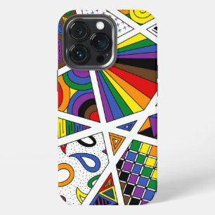 Etui iPhone 13 Pro LGBTQ+ Arc-en-ciel Fierté Zen Doodle Abstrait Mode