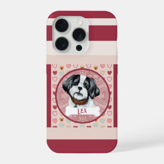 Coque iPhone 15 Pro Lhasa Apso Valentine Heart iPhone 11 Pro Case 