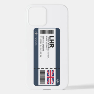 Coque iPhone 12 LHR London Boarding Pass - Billet Londres