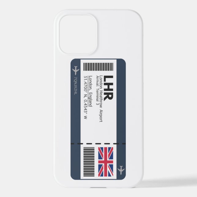 Coque iPhone LHR London Boarding Pass - Billet Londres (Verso)