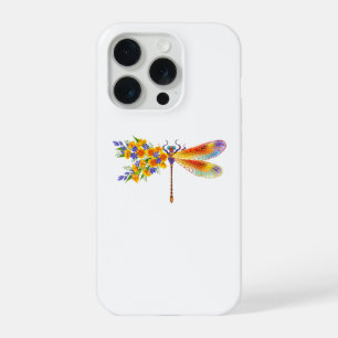 Coque iPhone 15 Pro Libellule à Fleur Jaune