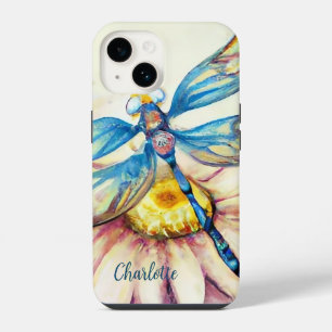 Coque Pour iPhone 14 Libellule Aquarelle, Personnaliser 