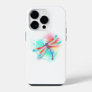 Coque Pour iPhone 14 Plus Libellule rouge sur fond aquarelle