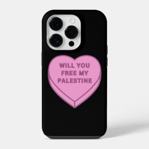 Coque Pour iPhone 14 Plus Libérerez-vous ma Palestine ? Cœur de bonbon migno