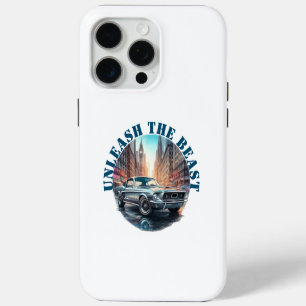 Coque iPhone 15 Pro Max Libérez La Bête Voiture Musclée Américaine 